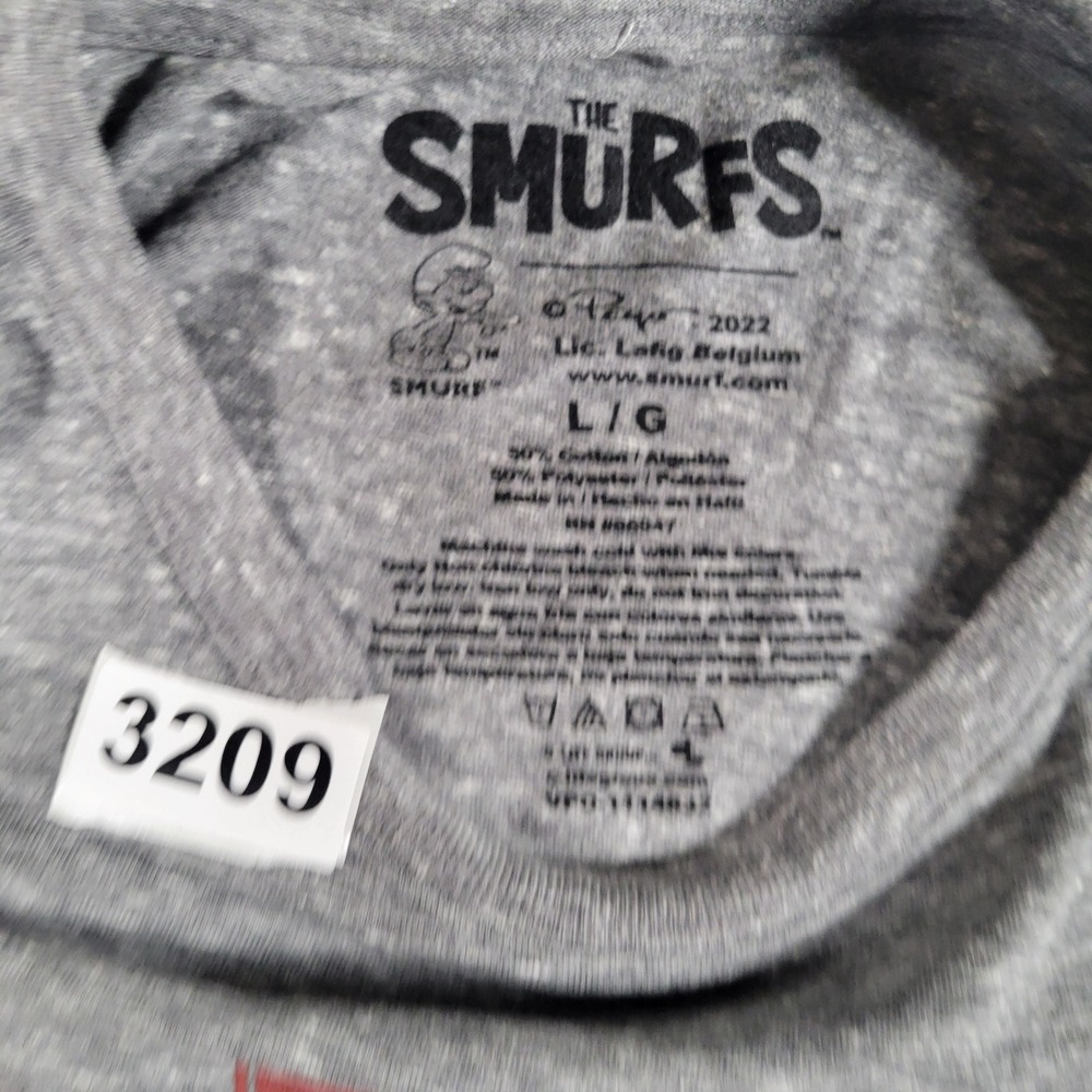 The Smurfs Hefty Gym 1958 Mens Graphic T-Shirt Heather Grey Large 2022 - Picture 5 of 5